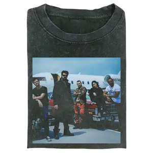 The Boys Team Graphic T-Shirt, Billy Butcher Crew Private Jet Scene Photo Print, Unisex Streetwear Tee For Superhero Series Fans, Retro Anti Hero Outfit