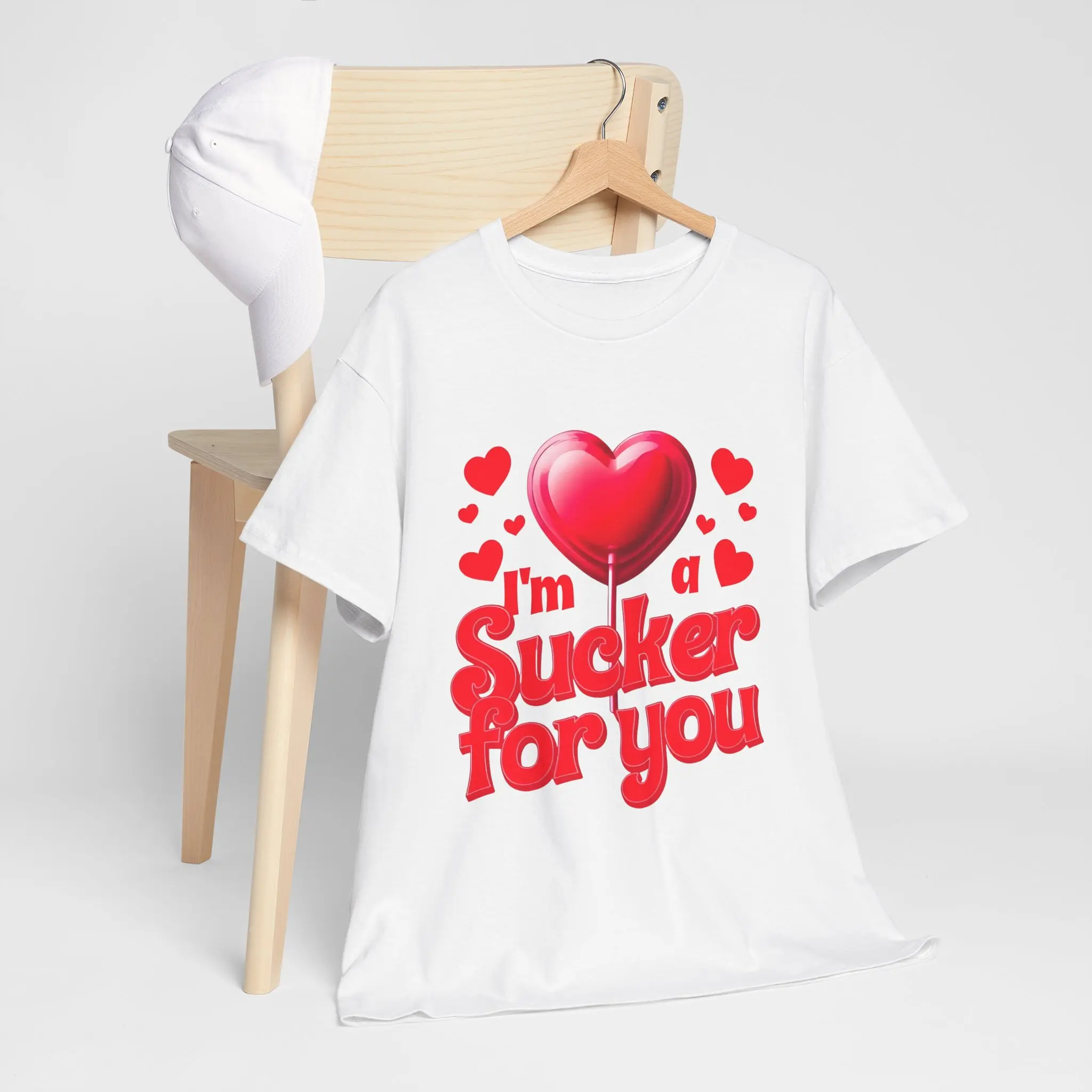 Valentine's Day Unisex Heavy Cotton Tee - Cute Heart Lover Shirt, Gift for Couples, Romantic, Fun Holiday Top