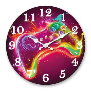 1pc Game Machine Clock, Cool Arcade Style Design, Silent Wooden Wall Clock, Ideal Decor for Gaming Room, Bedroom, Living Room