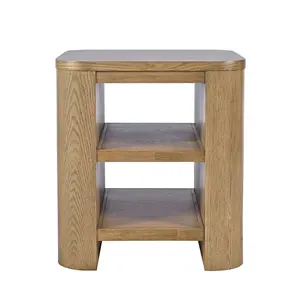 Janzen Contemporary Modern End Table with Open Storage and Rounded Corners