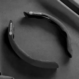 Leather Car Steering Wheel Cover Set, Durable & Stylish Design for Toyota Models, Perfect Fit for Comfortable Driving Experience