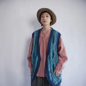 Kapital vintage Hirata and Hongfeng Heavy Industry bitter melon pattern jacquard three-dimensional wave retro pullover sweater