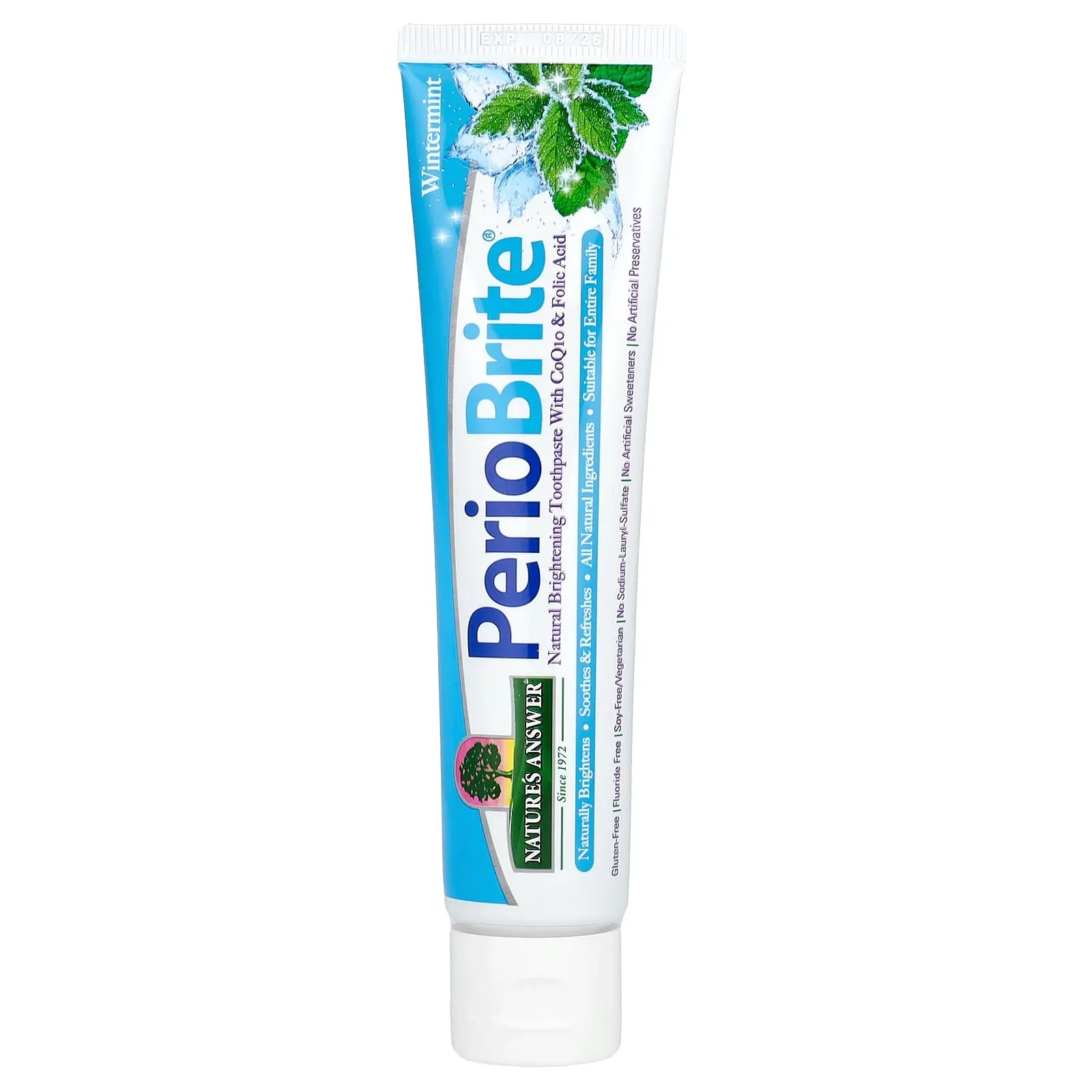 Nature's Answer PerioBrite®, Toothpaste with Xylitol, Flouride-Free, Wintermint, 4 oz (113.4 g)
