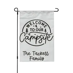 Welcome to Our Campsite Personalized Garden Flag, Custom Camping Flag, Camper Flag