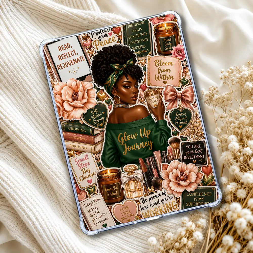 Glow Up Journey Kindle Insert eReader Case Decor | Accessories for Book Lovers