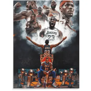 JYSNSY Lebron Basketball James Poster Sport Superstar Poster Canvas 90s Wall Art Room Aesthetic Posters 12x16inch(30x40cm), Unframe-style
