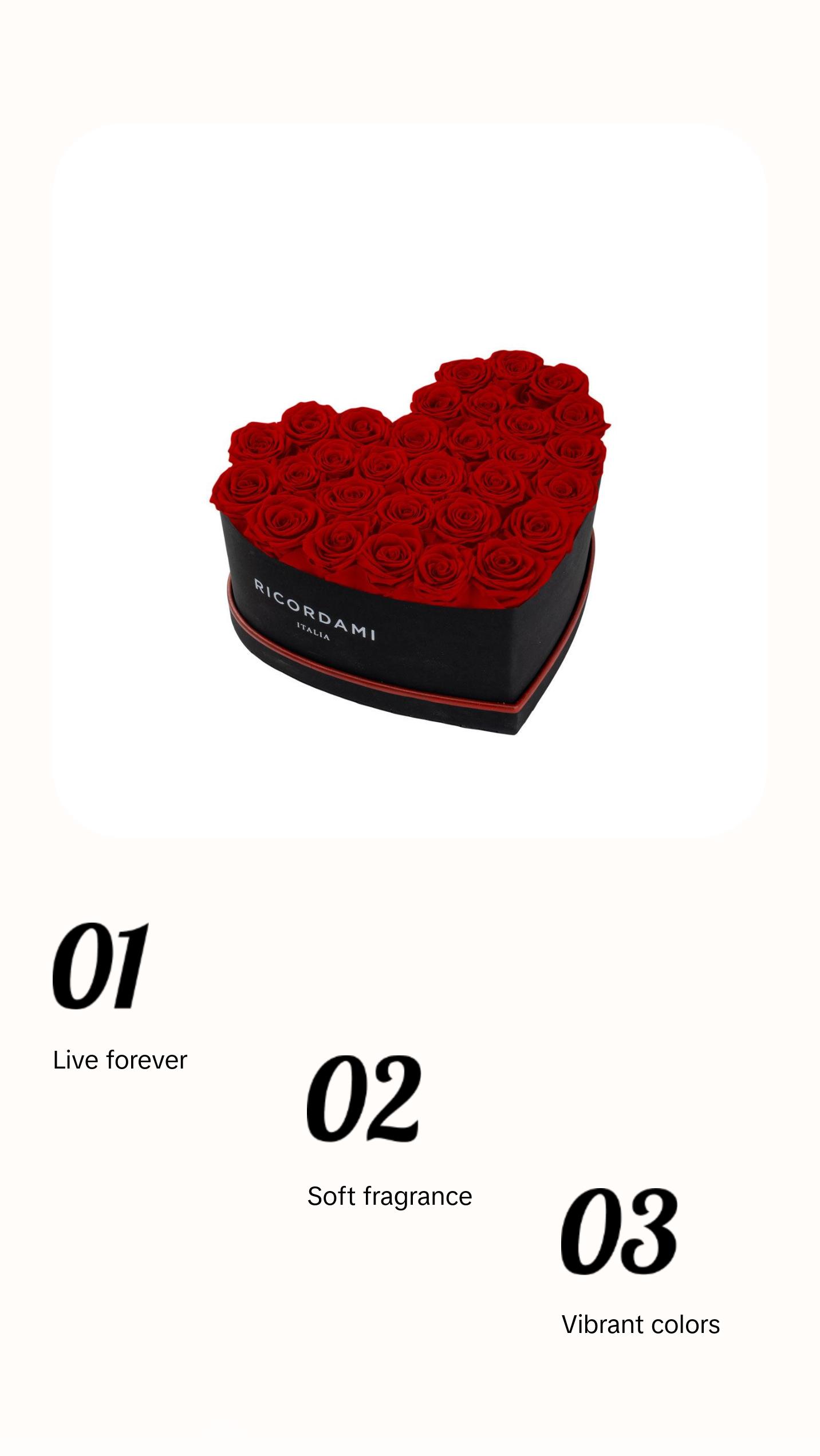 Preserved Real Rose Arrangement in Large Heart Shaped Box for Valentine's Day or Special Occasion artificial flower