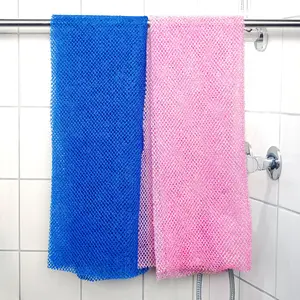 Exfoliating Net, 1 Pieces Net Sponge, 31.8*11.8inch, Bath Accessories, Net Long Net Bath Sponge Shower Body Scrubber(Blue, Pink)-Clean Your Back and Feet body scrubber durable green microwave safe a rican
