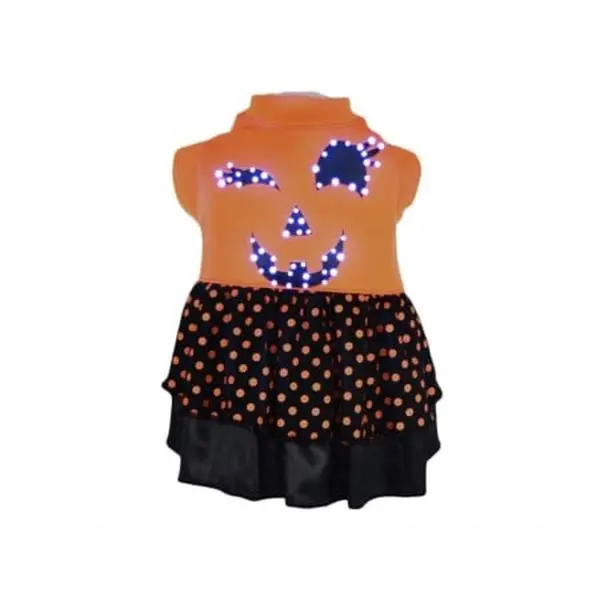 Pet Life FBPORLG LED Lighting Halloween Dress Costume for Dogs, Large - Orange