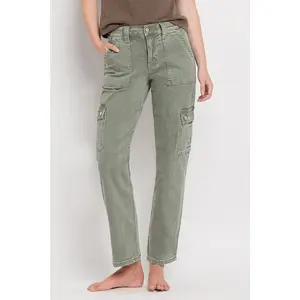High Rise Cargo Straight Jeans
