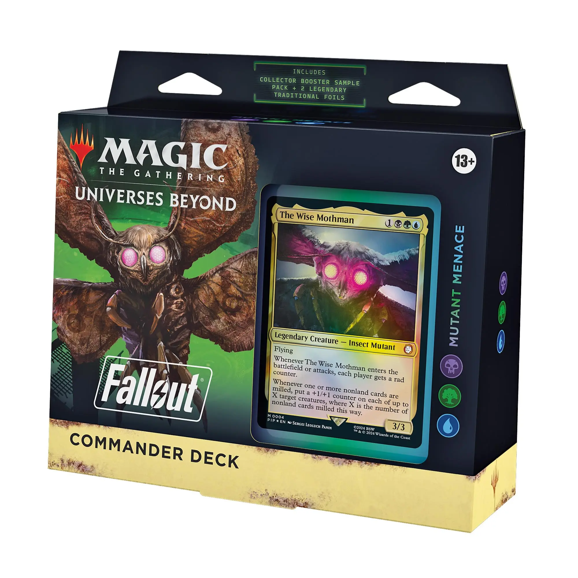 Magic: The Gathering – Fallout Commander Deck – Mutant Menace (100-Card Deck, 2-Card Collector Booster Sample Pack)