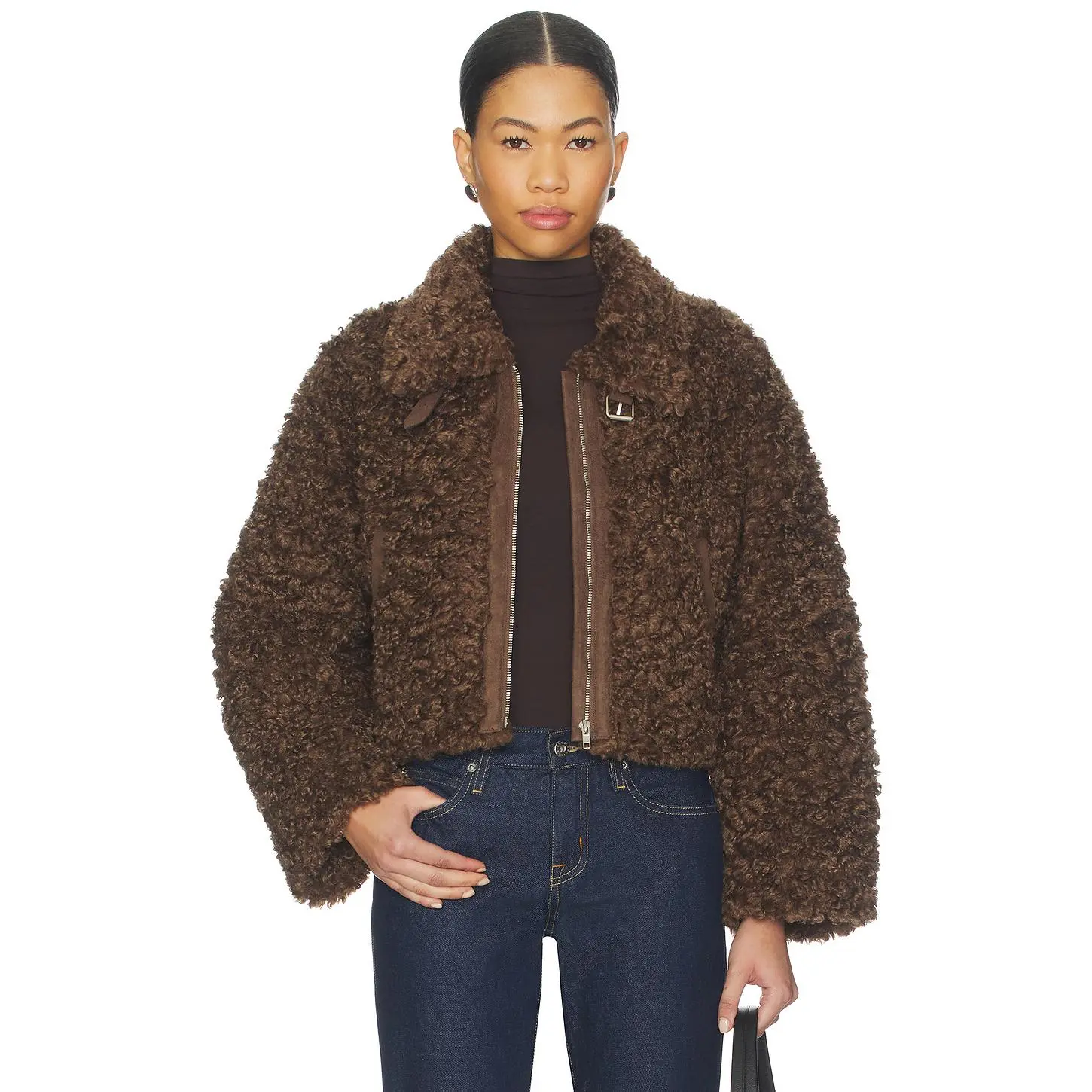 Elodie the Label Rio Faux Fur Jacket in Choco Brown - TikTok Shop