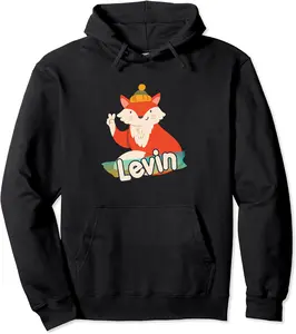 LEVIN - Cute Boy Name with cool Fox Pullover Hoodie - Diegobal Shop 94B0C9Y2V4FZ