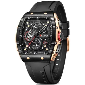PASOY Men's Black Sports Watch with Large Dial Chronograph and Durable Rubber Strap, Waterproof Quartz Wristwatch Designed for Work, Gym and Daily Wear, Classic All Black Style That Always Looks Clean, Sharp and Confident
