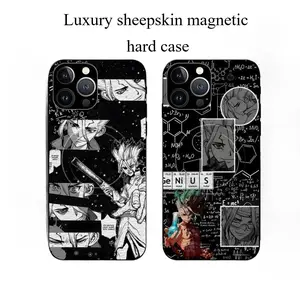 Cool Anime Dr.STONE Hot Luxury Magsafe Sheepskin Phone Cases For iPhone 17 Promax Pro Air 16 Plus 15 14 13 12 Magnetic Shockproof Protective Cover