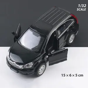 1/32 Honda CRV Toys Car Model Alloy Diecasts Metal Simulation Collection Vehicles With Sound Light Pull Back Boys Toy Kids Gifts