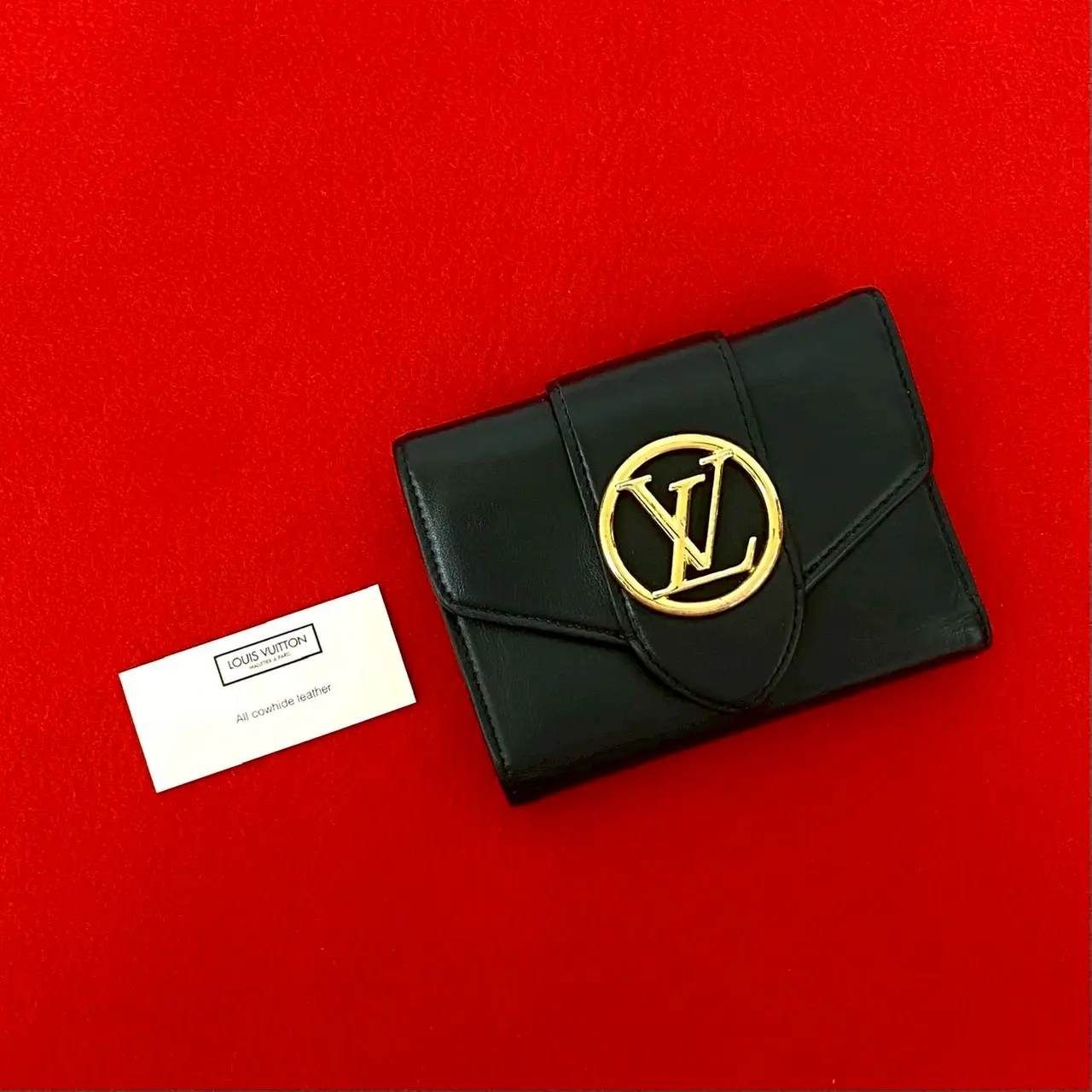 Pre-owned Louis Vuitton Calfskin Small Leather Goods Pont Neuf Compact Leather Trifold Wallet