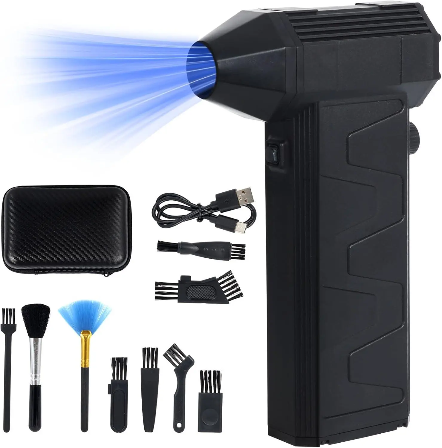 Gaomon Compressed Air Duster, 130000RPM High-Power Electric Cleaner with Adjustable Compact Form, High-Hardness Mini Rechargeable Cordless Jet Blower, Includes Kit for Keyboard, PC Cleaning, Men's Cool Gadgets,summerwins