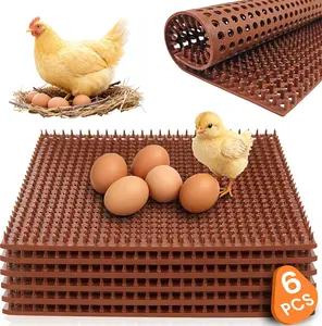 6 Pack Chicken Nesting Pads, Reusable Nesting Pads for Chicken Coop, 12"x12" Plastic Laying Box Pads, Washable Nesting Box Pads for Chicken Coop Accessories