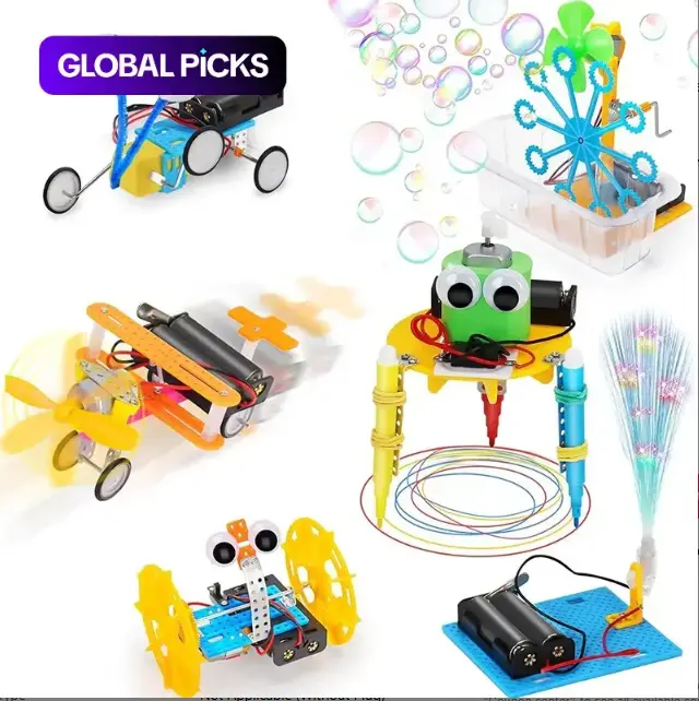 6-in-1 STEM Robotics Kit for Kids Ages 8-12 - DIY Science Experiment & Electronic Building Projects Set | Bubble Machine, Fiber Lamp, Reptile Robot | Educational Engineering Craft Toy, Back to School & Birthday Gift for Boys & Girls