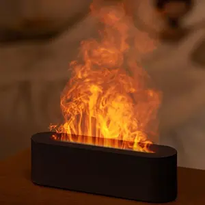USB Flame Aromatherapy for Home Diffuser with Essential Oils, 7 Colors Flame Design USB Humidifier, USB Essential Oil Diffuser, Fireplace Humidifier