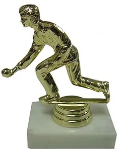 BuyAwardsandTrophies Bocce Trophy - Plastic Trophy with Base, Awards and Trophies for Sports Competition, Prizes for Adults and Kids Gold, 6"