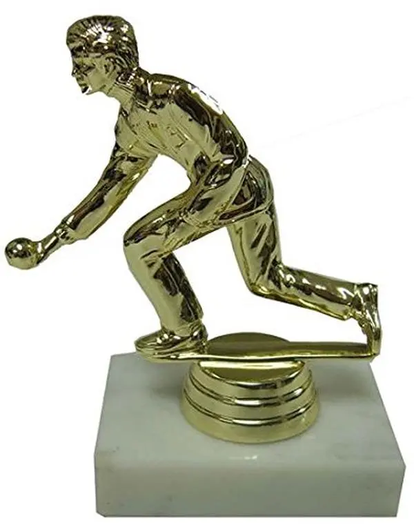 BuyAwardsandTrophies Bocce Trophy - Plastic Trophy with Base, Awards and Trophies for Sports Competition, Prizes for Adults and Kids Gold, 6"