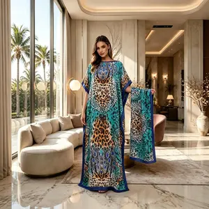 Women’s Leopard Print Robe Set – Shawl + Long Scarf for Beach Sun Protection