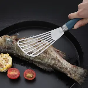 Stainless Steel Slotted Fish Spatula, Flexible Non-Stick Kitchen Turner for Frying, Grilling, and Cooking