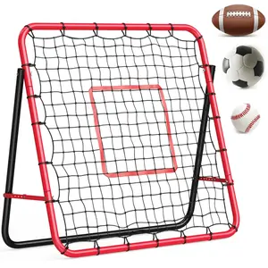 Soccer Rebounder Net, Quick-Switch Angle Soccer /Football Training for Control, Passing Practice, Outdoor Rebound Board with Steel Frame for Youth & Adult