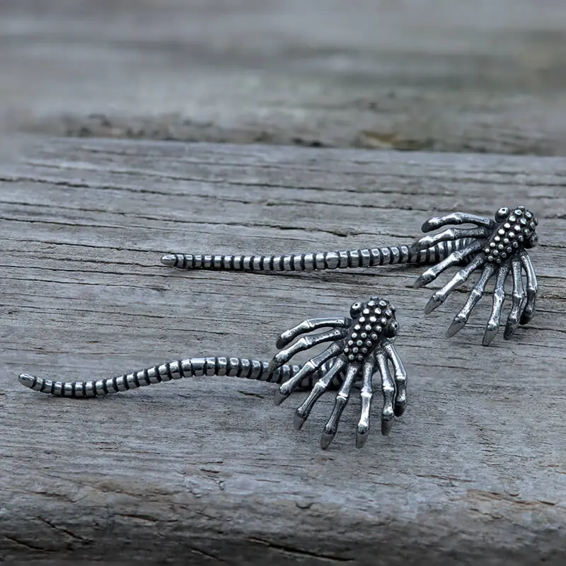 GTHIC Gothic Strange Alien Insect Stainless Steel Earrings for Men Women Masquerade Personalized Jewelry Accessories