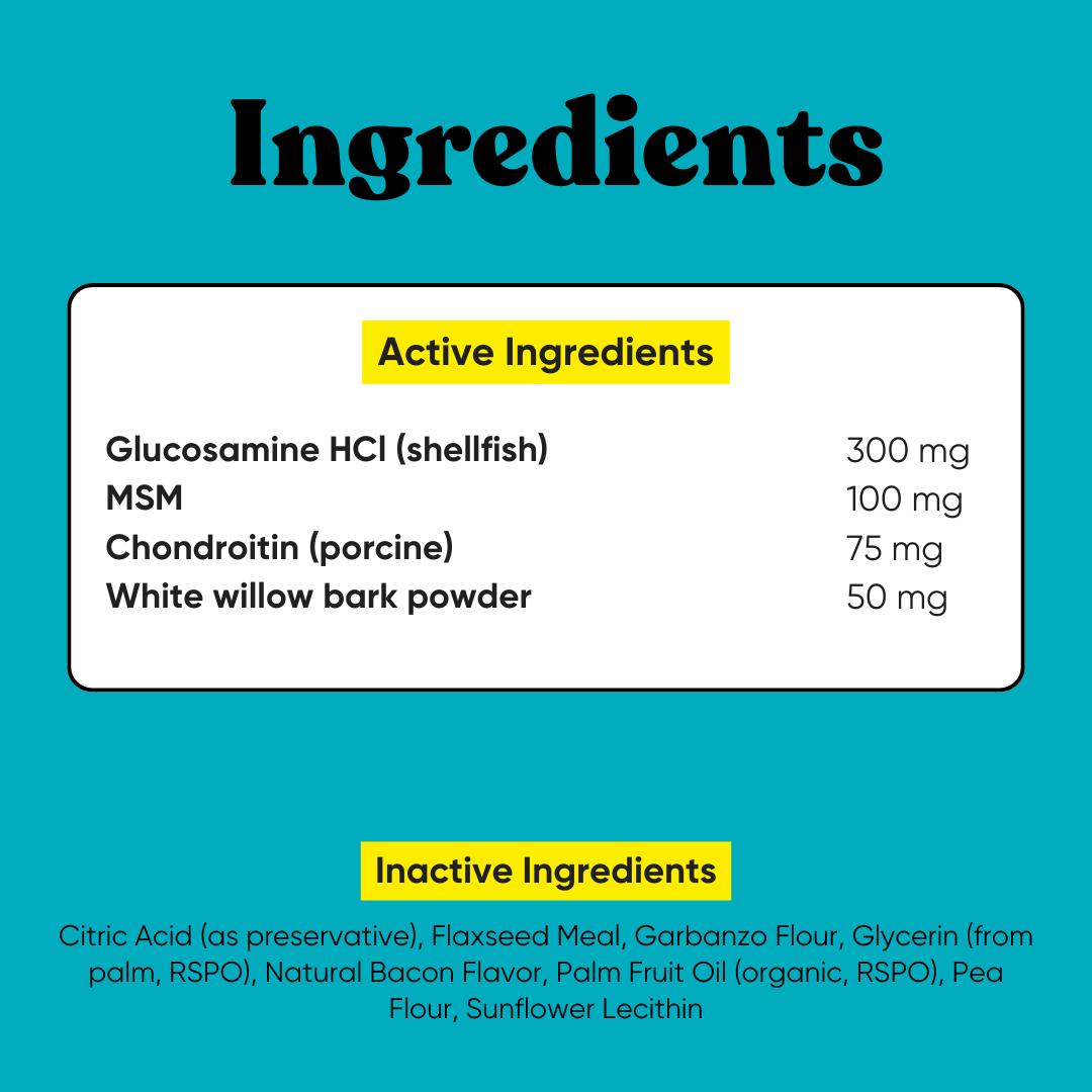 Embark Joint - Hip & Joint Support for Dogs - Vet-Backed Chews for Mobility & Comfort - Natural Ingredients & Bacon Flavor Supplements