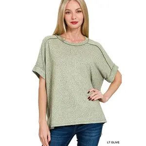 Super Soft Heathered Hi-Low Top