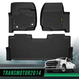 TPE Car Floor Mats For 2008-2024 Ford F250 F350 F450 Super Duty Crew Cab,All Weather Floor Mats Rubber Liners,Waterproof Anti-slip Durable Floor Mats Upgraded Version