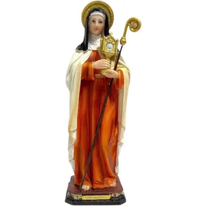 Santa Clara De Asis 12" Inches Tall St Claire of Asis Statue Religious Decor Catholic Estatua