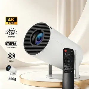 MiniProjector2026 290 Lumens Portable Dual-Source Projector with Auto Keystone Correction 180° Rotatable Android OS built-in 130" Screen Bluetooth WiFi Smart Allwinner 720P Home cinema portable movie theater Theater Essential Audio