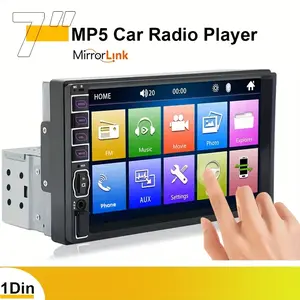 Universal 1 Din with a 17.78cm HD Touchscreen, Car Display Screen, Auto Audio Stereo, Car Video Player, MP5 Multimedia Player, Mirror Link, FM Radio, Universal Compatibility, And Hands-Free Calling, Without Battery