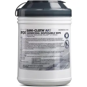 Sani-Cloth AF3 Wipes, Large, Case, 12 Canisters, 1920 Wipes, Canister, 6" x 6.75"