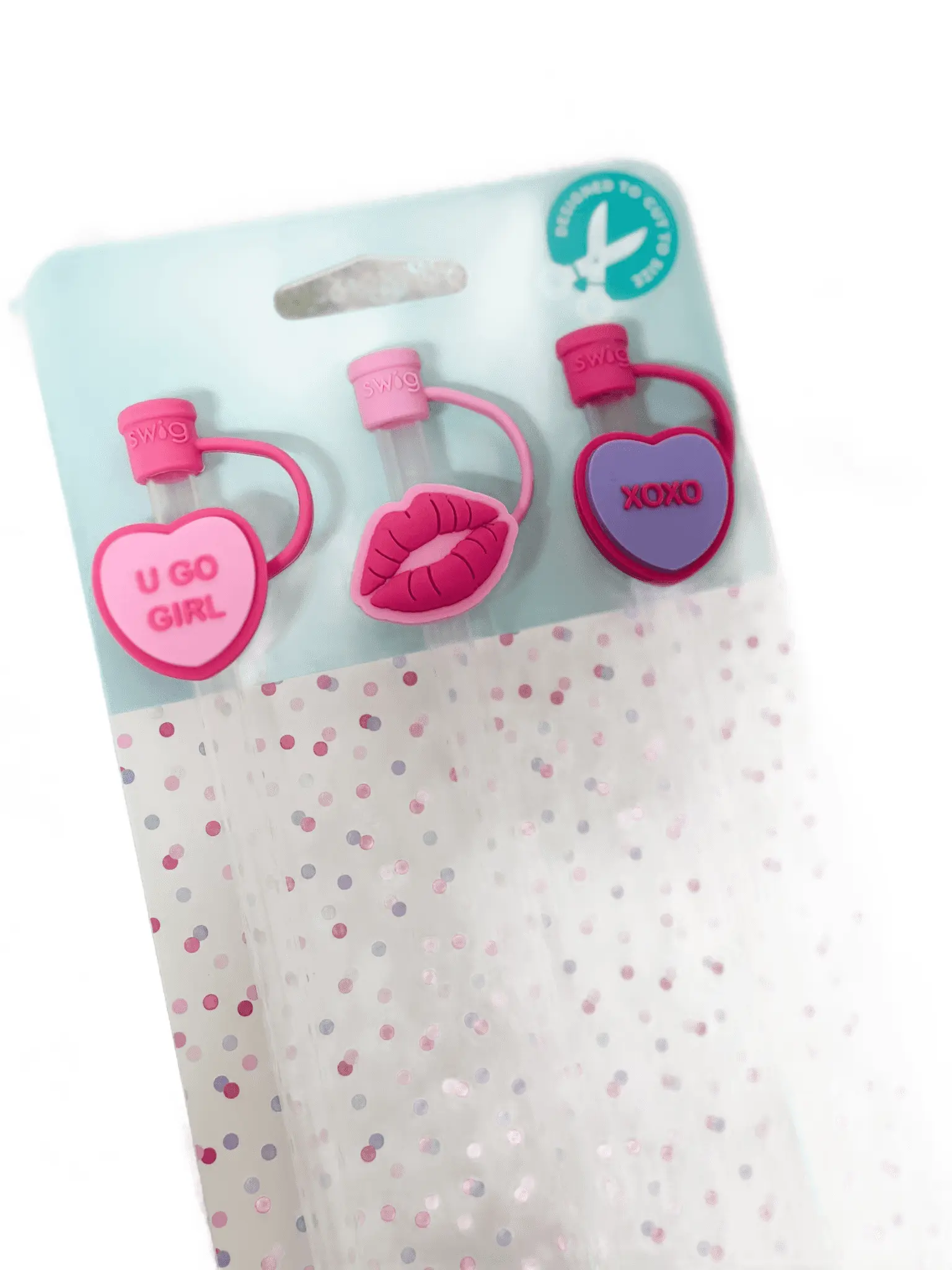 Valentine's Day SWIG Straw Topper Set