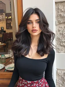 20 Inch Curly Wig Natural Look French Curl Synthetic Material High Temperature Fiber Suitable for Women Daily Wear Synthetic Machine Wigs Natural Looking Wigs