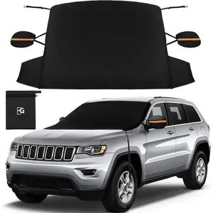 Windshield Cover for Ice and Snow, Heavy Duty 600D Windshield Snow Cover with 2 Mirror Covers   Cover for Snow Windshield Protector for , SUVs,  (77"x47")