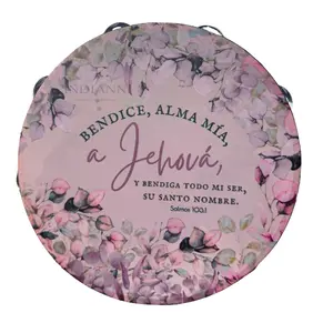 Bless the LORD, O my soul. Tambourine 10"x10"x2.2" Synthetic Leather Non-Slip Grip Metal Cymbals Premium Wood