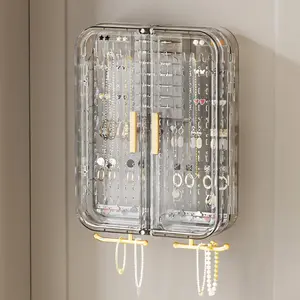 Colourtree Brown/Gray Jewelry Boxes & Organizers Display Cabinet, Bedroom Wall Storage Decor Aesthetic