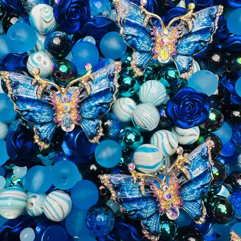 【D.P.C】Color Theme - Acrylic DIY Beads Mix 5 oz, 10 oz, 22 oz with Hair Rope Beads, Simplifies Crafting for Jewelry Making, Bracelets