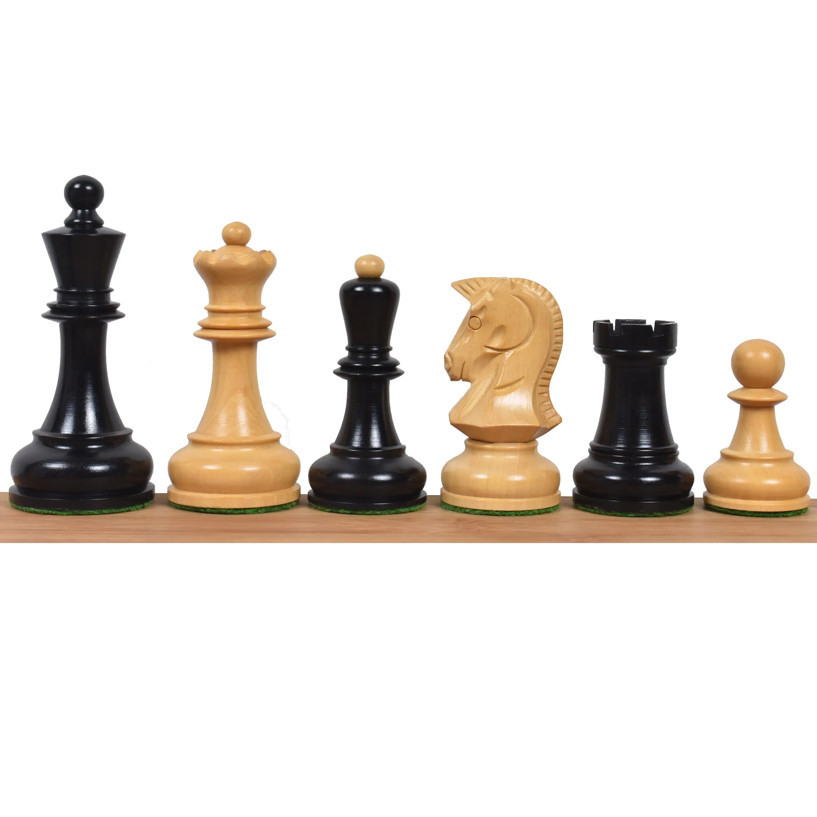 Slightly Imperfect 1970s' Dubrovnik Chess Set- Chess Pieces Only- Triple Weighted Ebony Wood - 3.8" King