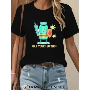 Casual Flu Nurse T-Shirt – 100% Cotton Unisex Flu Shot Medical Assistant Tee