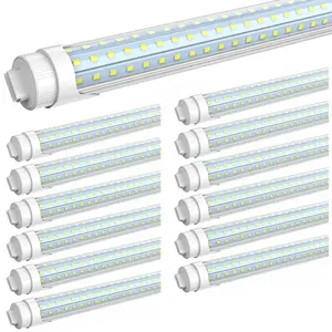 JESLED R17D HO T8 8FT LED Bulbs Garage Ceiling Lights 6000K 90W(150W Eq) 12000LM High Output D Shape 8 Foot Tube Lights F96T12 Fluorescent Replacement Ballast Bypass Commercial Lighting (12 Pack)