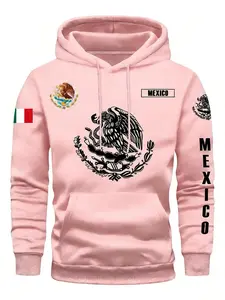 Men's Mexico Coat of Arms Hoodie | Oversized Fit, Casual, National Emblem & Flag Print | Trendy Streetwear Essential | Perfect for Mexican Heritage & Urban Style Enthusiasts