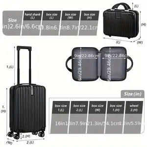 Suitcase Set Boarding Luggage Bag, 20inch Satchel Suitcase And 14inch Handbag Can Be Worn Diagonally Across The Trolley Case, with Wheels, Multi-Color Suitcase, for Office