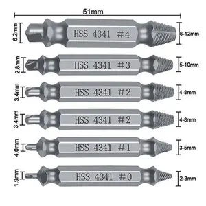 2026 New 6 Counts Double Head Screw Extractor Set, Stripped Broken Screw & Easy Out Bolt Remover, Power Tool Accessories for Household Repair summervibes